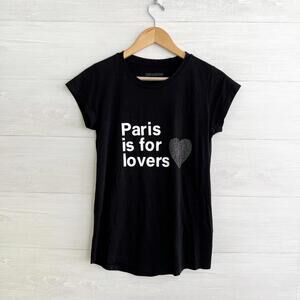 Zadig & Voltaire Black Skinny Paris is for Lovers diamante t-shirt S